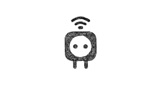 Sketch smart plug icon animation - smooth progressive reveal