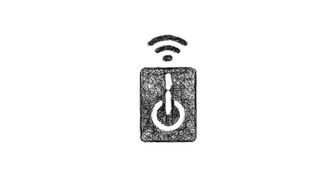 Sketch power control icon animation - smooth progressive reveal