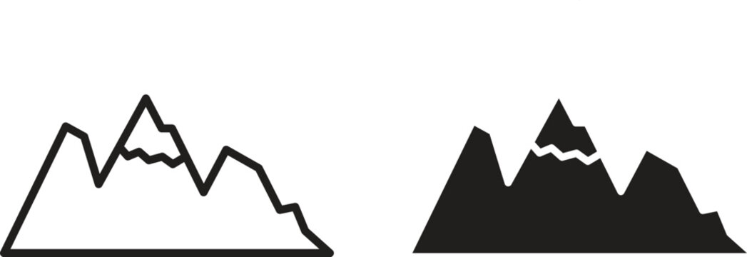 Mountain icon collection. Minimal icon and symbol