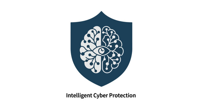 Intelligent Cyber Protection Shield Logo.