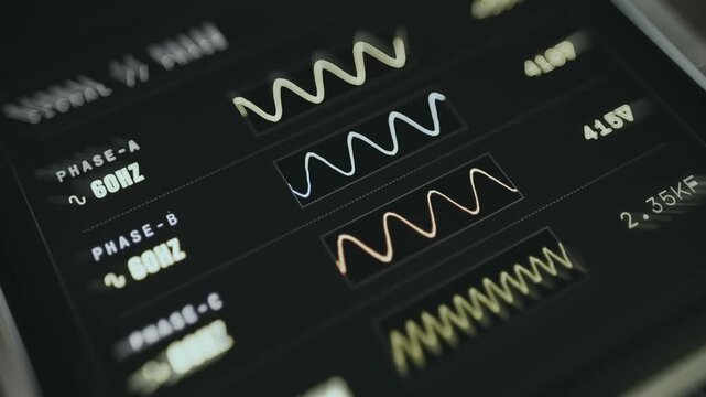 Real-time electrical status of a three-phase power system