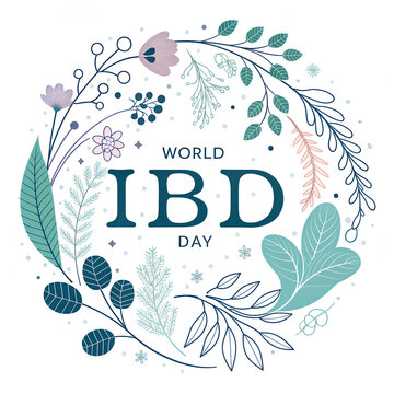 Floral wreath design for world ibd day.