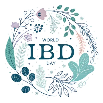 Floral wreath design for world ibd day.