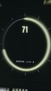 Circular dial showing real-time system load