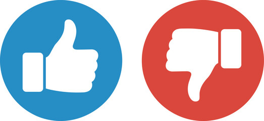 Thumbs Up and Thumbs Down Icon Collection for Like, Dislike, Feedback, and Rating Design Concepts © Lutfar