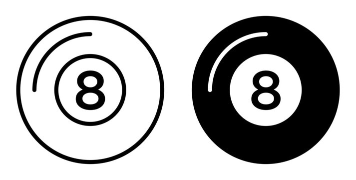 Pool 8 ball icon, template for graphic or web design. vector illustration