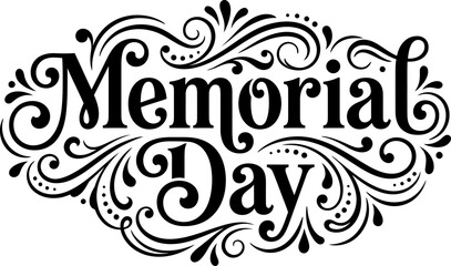 Happy memorial day greeting with elegant calligraphy design © Shattyendranath