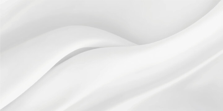 A smooth white silk and satin fabric background features soft flowing waves and shiny curves to create a luxury textile material texture perfect for a wedding backdrop or fashion design sheet