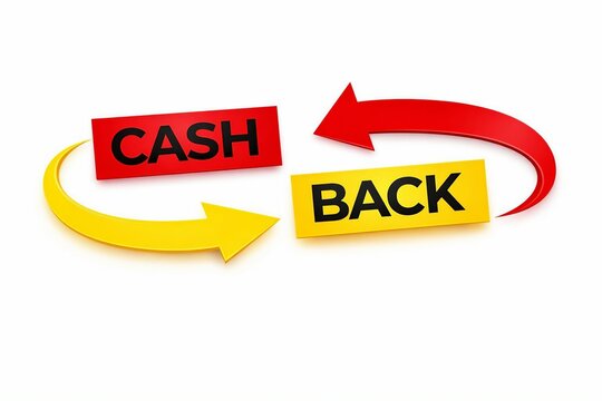 Cash back arrow icons in circular loop design