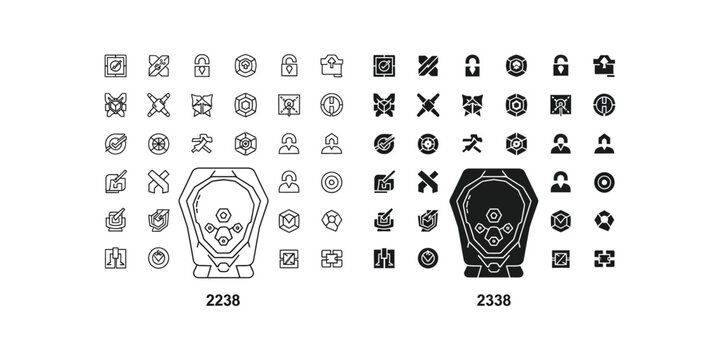 Modern security and technology icon set with padlock symbols