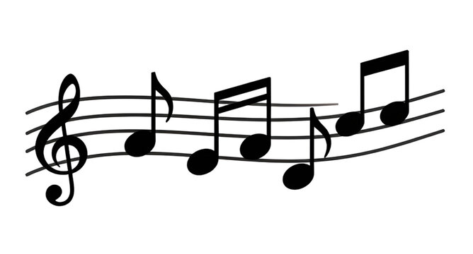 music, musical, notes, vector, illustration, black, white, sound, melody, rhythm, audio, symbol, harmony, composition, icon, tune, notation