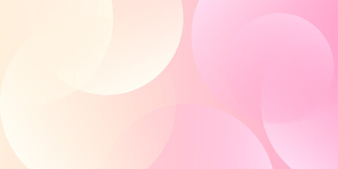 Obraz premium Minimalist banner background, pastel colorful, pink and yellow gradations. Circle effect style geometric, abstract background. Eps 10.