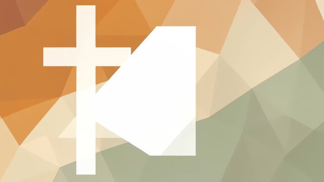 Abstract geometric background with cross and flag symbols