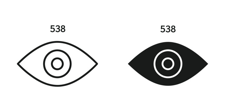 Simple eye icon with concentric circles in black and white design