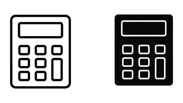 Minimalist black and white calculator icons side by side