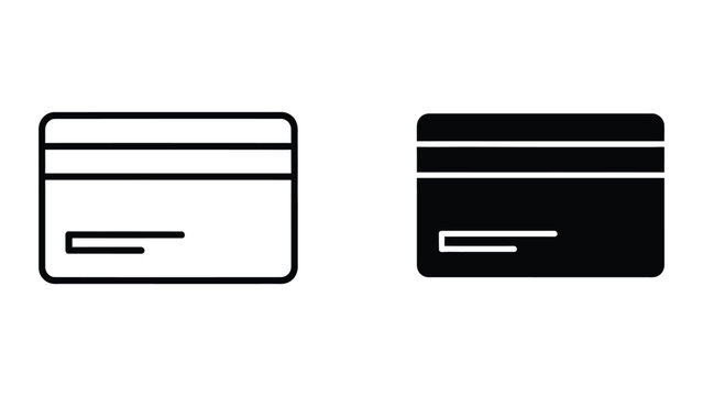 Side by side comparison of white and black credit card icons