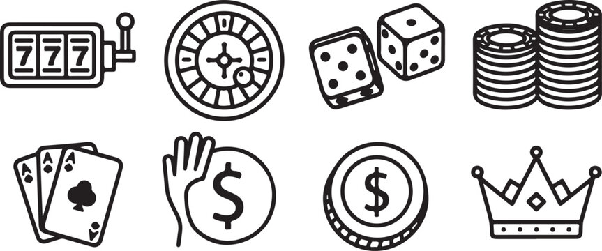 Currency coins and banknote dollar bills collection vector Vector