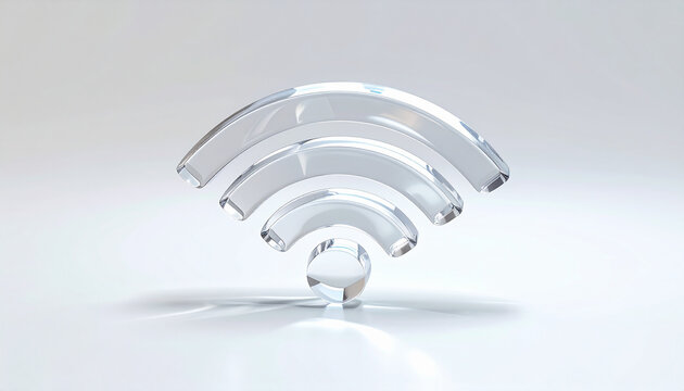 Transparent wi fi symbol on white