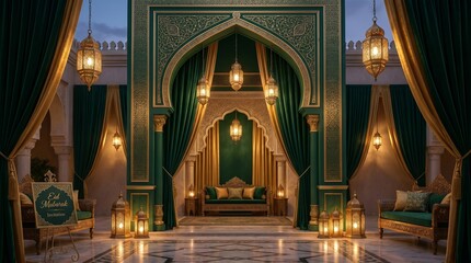 Obraz premium Eid mubarak background