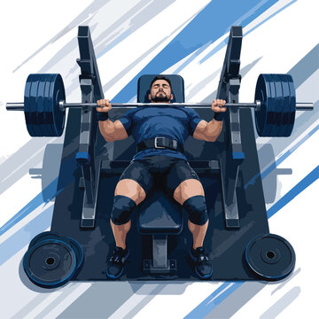 Man lifting weights on bench press machine weightlifting