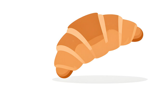 croissant, bakery, pastry, cartoon, vector, illustration, bread, breakfast, french, baked, golden, brown, food, flaky, snack, dessert, tasty