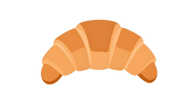 croissant, pastry, bakery, bread, cartoon, vector, illustration, breakfast, french, baked, golden, brown, food, snack, delicious, flaky, dessert