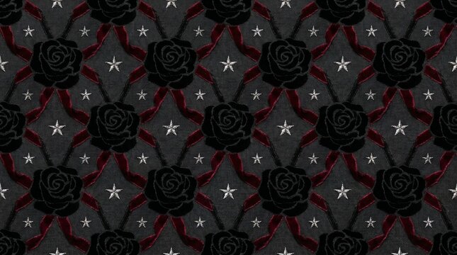 Dark gothic rose fabric pattern