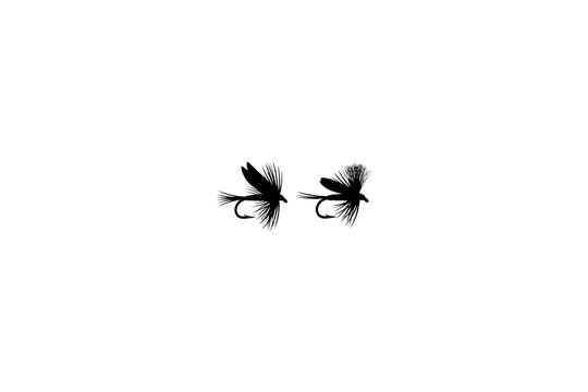 Pair of Fly Fishing Lure Silhouette