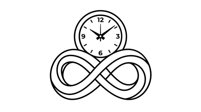 Infinity Loop Clock Vector Illustration
