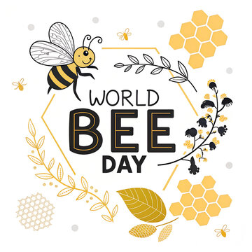 World bee day honey comb pattern design.