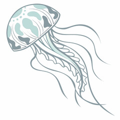 Teal jellyfish swimming in water © Stock Master BD