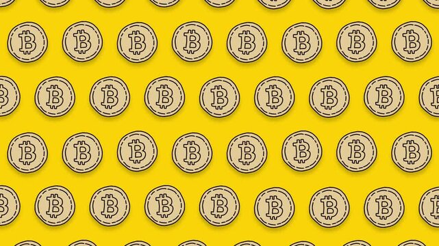 手描きビットコインのシームレスループアニメーション背景