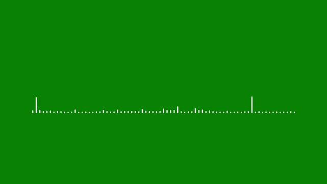 Music sound wave animation on green background.  A high 4k-resolution animated spectrum visualizer that moves in sync with the beat,Sound wave, audio spectrum simulation