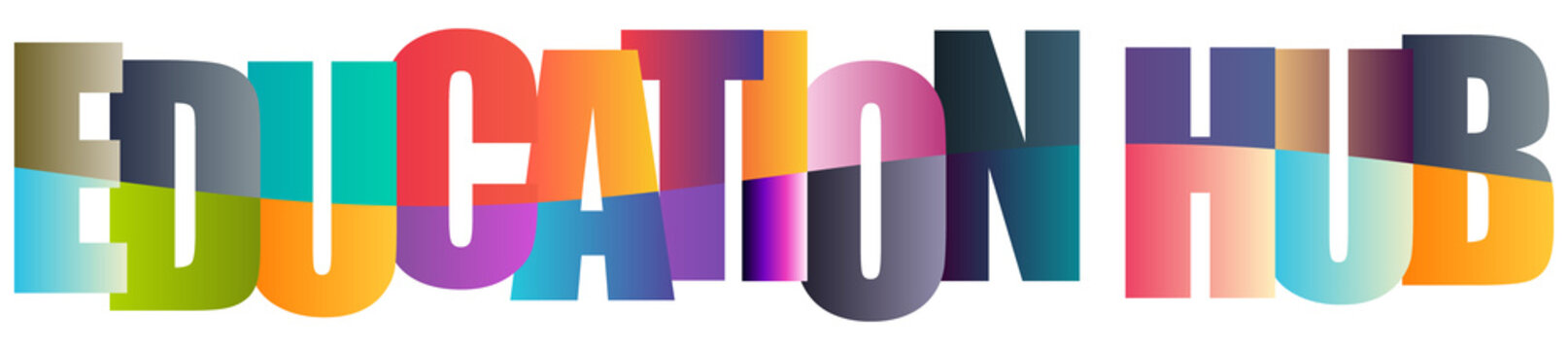 Colorful text design for educational hub concept illustration
