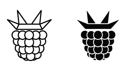 Black and white berry cluster with crown icons © MDMOSLEM