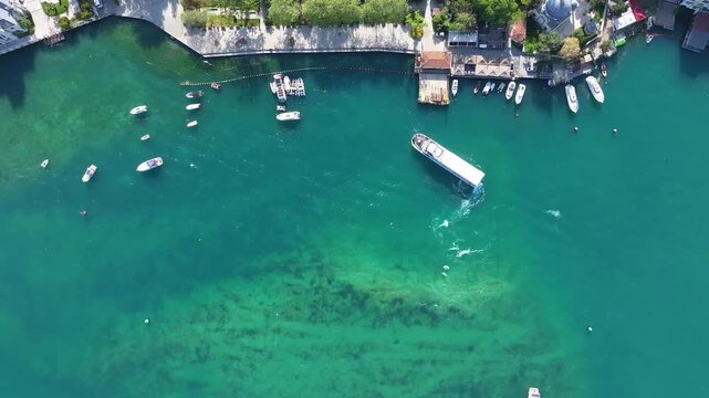 Luxury Neighborhood in Istanbul, Bebek Beach and Bebek Marina Drone Video, Besiktas Istanbul, Turkiye (Turkey)