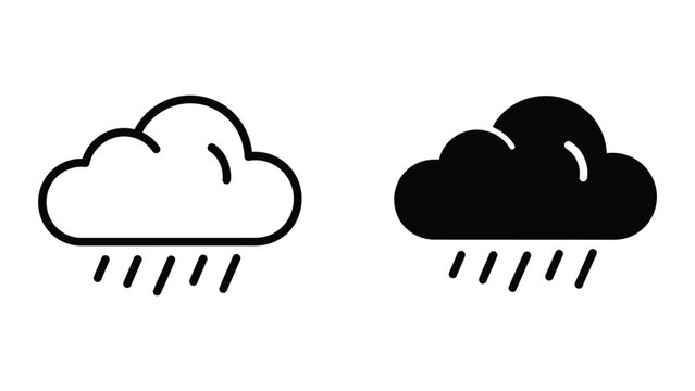 Rain cloud icons with light and heavy precipitation