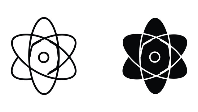 Minimalist atomic structure diagram with two styles