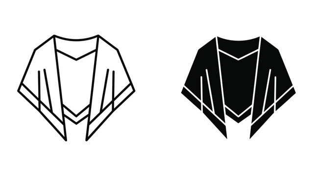 Minimalist poncho with contrasting trim design