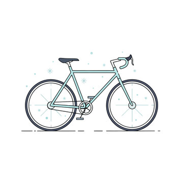 A light blue urban bicycle with dropped handlebars and thin tires is depicted in a flat design style showcasing its frame and components in a clear presentation suitable for transportation or