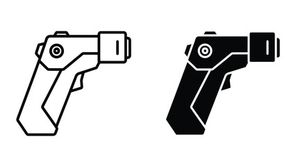 Fototapeta premium Minimalist spray gun icon in black and white