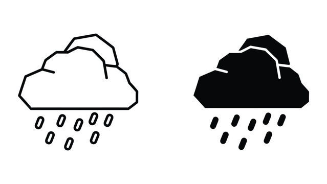 Rain cloud icons showing light and heavy rain