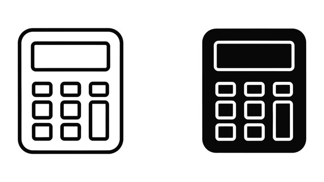 Black and white calculator icons side by side