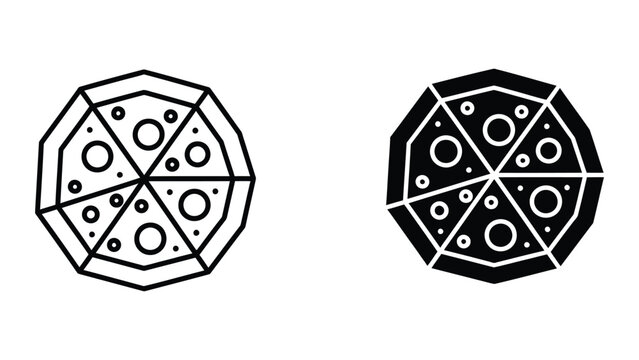 Geometric dodecagon with circle patterns in black and white contrast