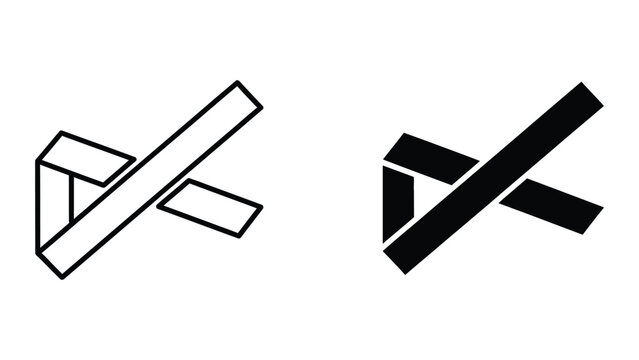 Modern 3d isometric crossed arrows icon set