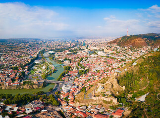 Tbilisi old town aerial panoramic view © saiko3p