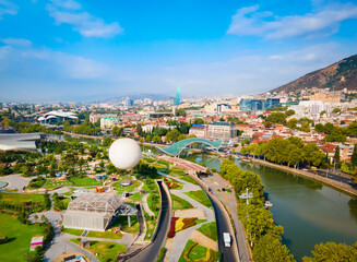 Tbilisi old town aerial panoramic view © saiko3p