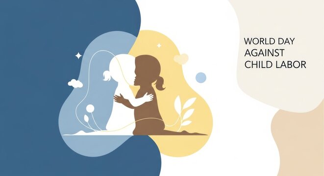 
World Day Against Child Labor, abstract, minimalist background.