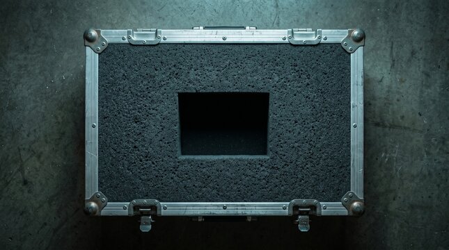Open Aluminum Equipment Case With Blank Foam Cutout Insert