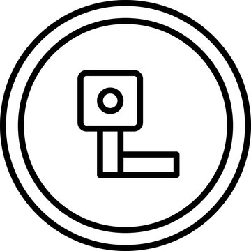 Speed Camera Line Icon, Traffic Speed Camera Symbol Icon, Road Speed Monitoring Camera Icon